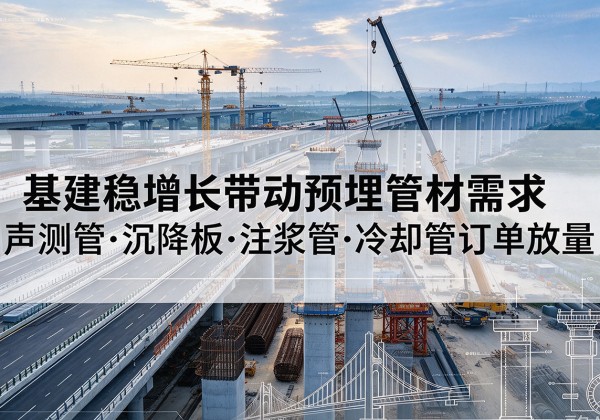 崇礼基建稳增长带动预埋监测管材需求，声测管、沉降板、注浆管订单持续放量